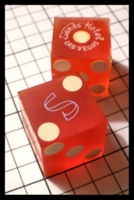 Dice : Dice - Casino Dice - Sands Hotel Red Frosted with Blue and White Logo - SK Collection buy Nov 2010